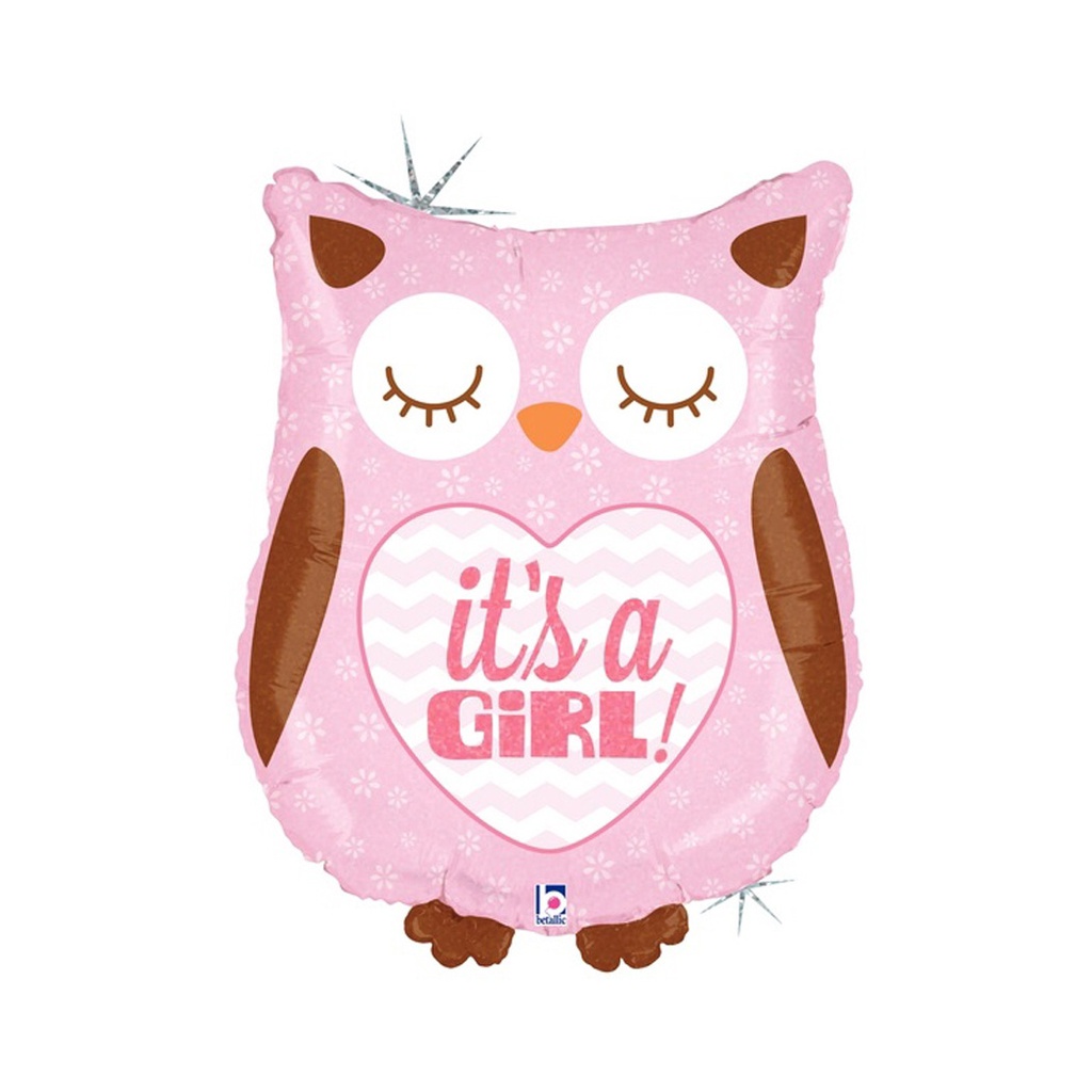 It's a Girl Baby Owl 26''/66cm shape Holo