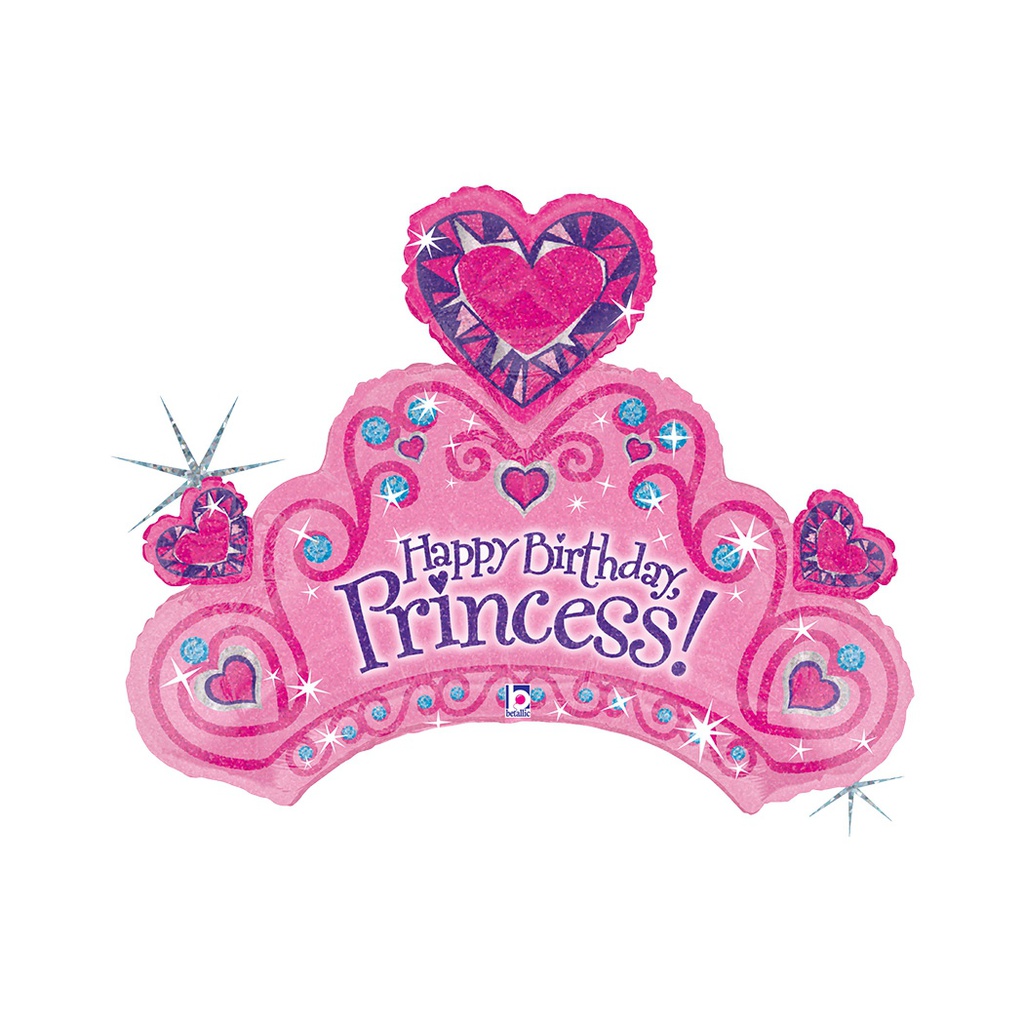Happy Bday Tiara Princess Foil 34/86cm Shape