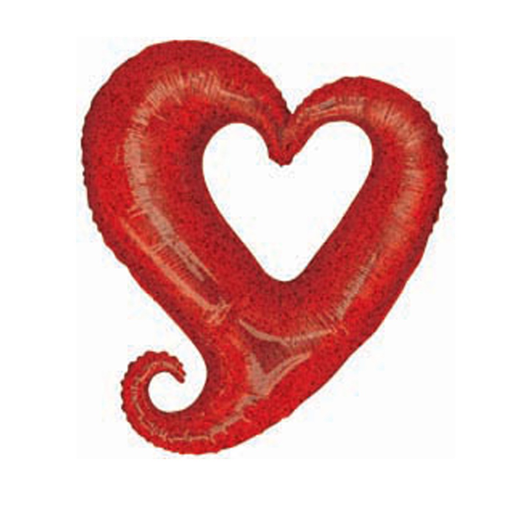 Chain of Hearts Red H Foil 37/94cm Shape