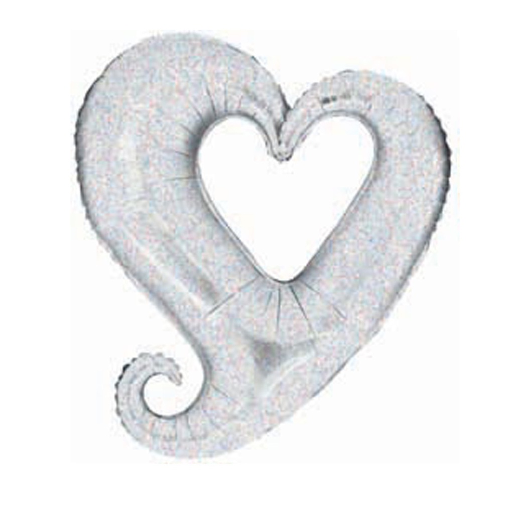 Chain of Hearts Silver Foil 37/94cm Shape