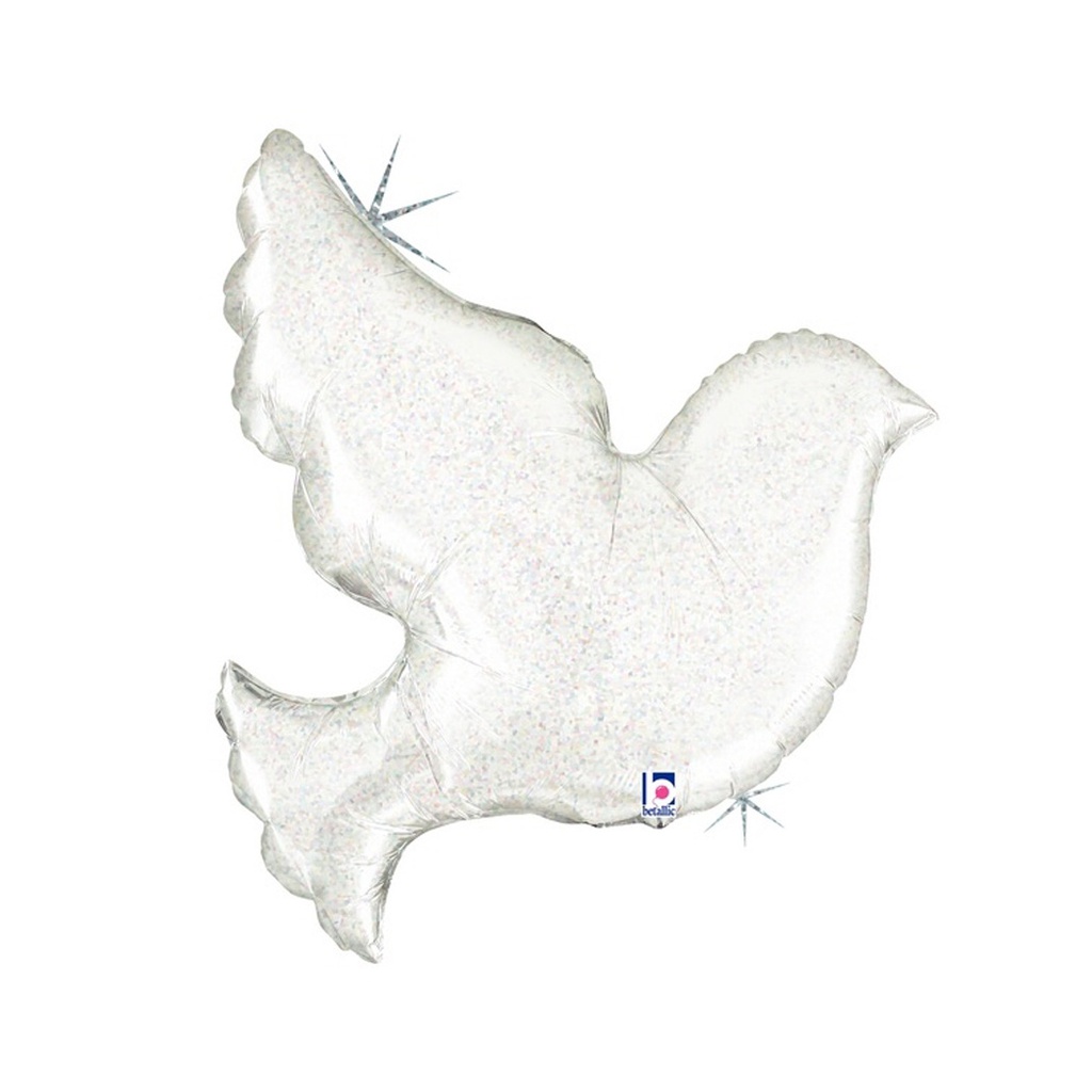 Pearl White Dove 34''/86cm Holo Shape