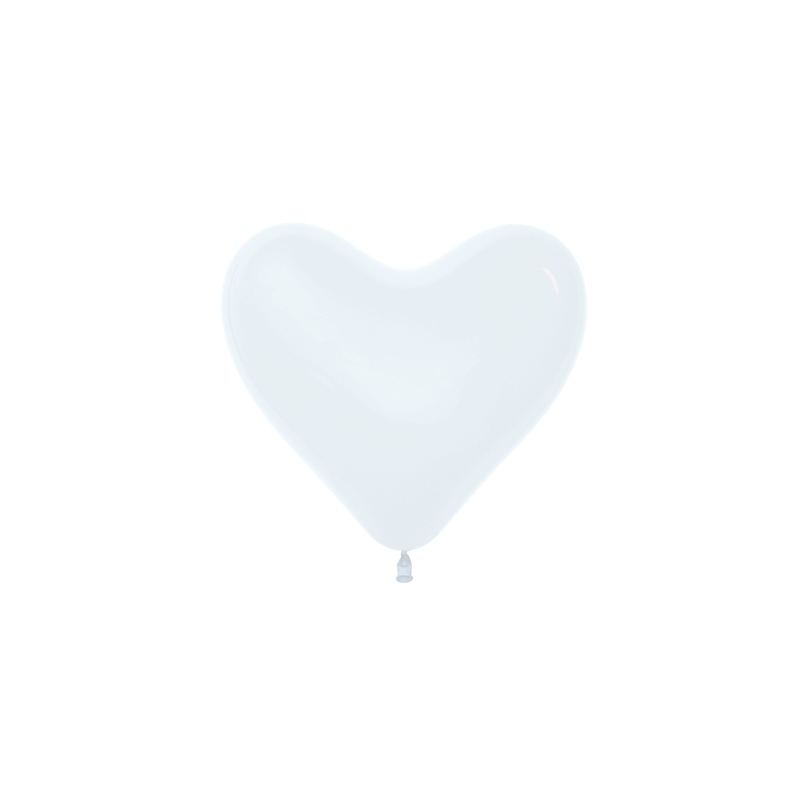 Fashion White 12cm Heart Balloon 100pk