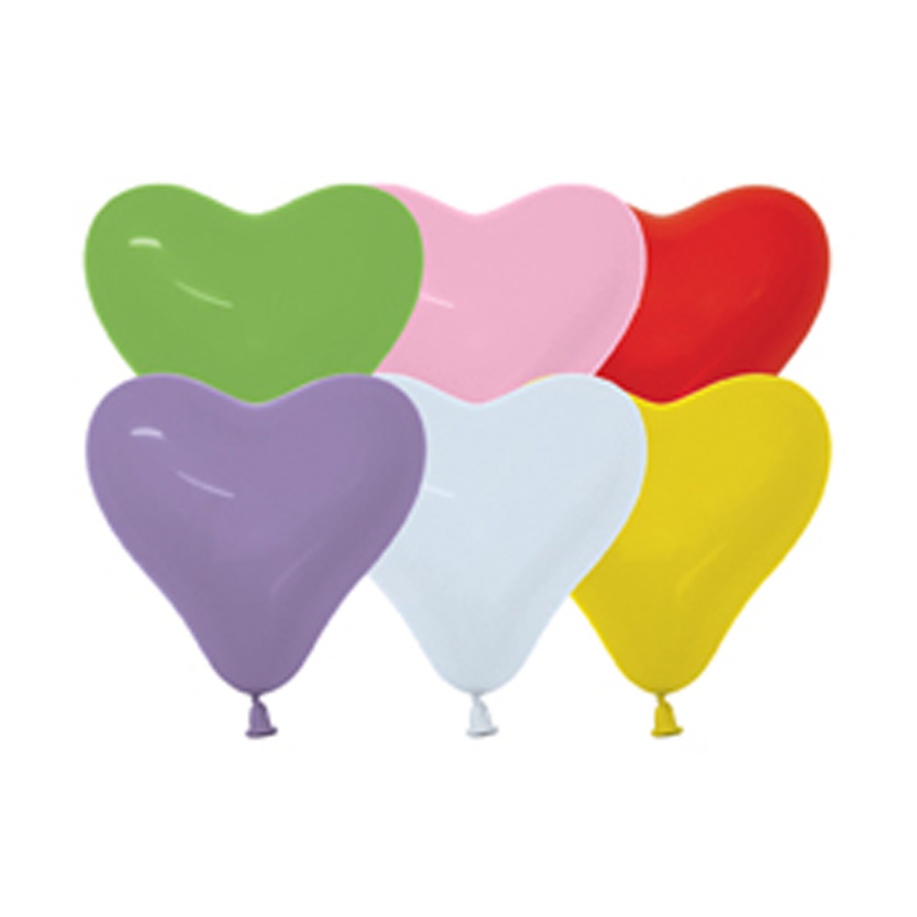 Fashion Assorted 12cm Heart Balloon 100pk