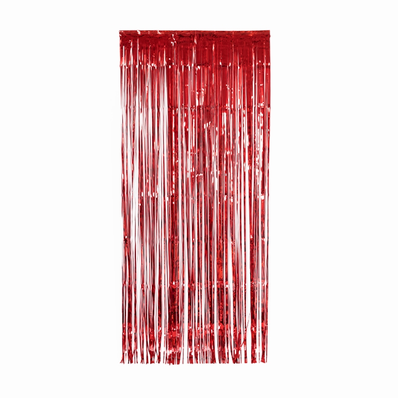 FS Metallic Curtains 90x 200cm - Apple Red