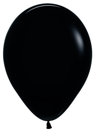 Matte Black 30cm Round Balloon 18pk