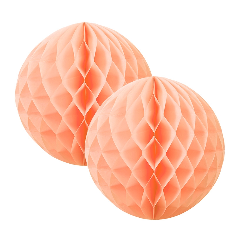 FS Honeycomb Ball Peach 15cm 2pk