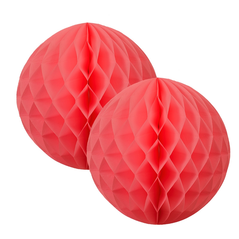 FS Honeycomb Ball Coral 15cm 2pk