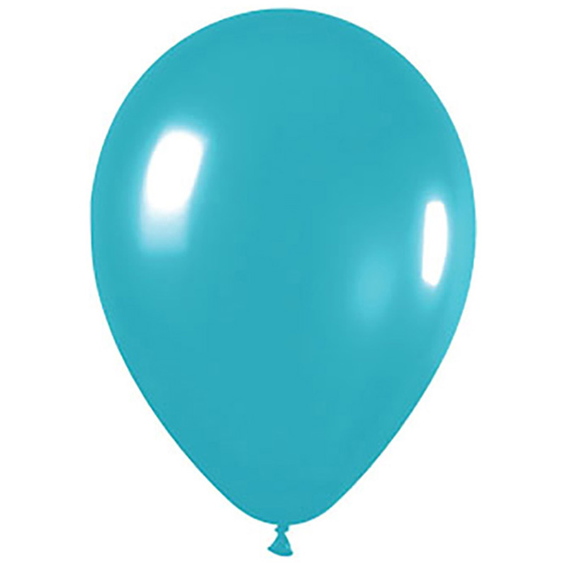 Shimmer Pearl Caribbean Blue 30cm Round Balloon 18pk (D)