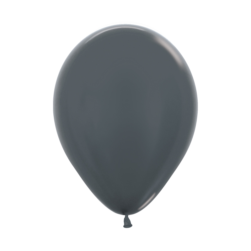 Metallic Graphite 30cm Round Balloon 100pk (D)