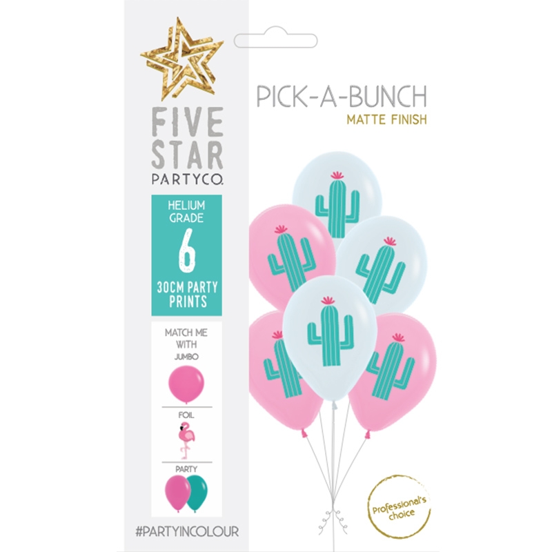 PICK-A-BUNCH Cactus 30cm Pink/White 6pk