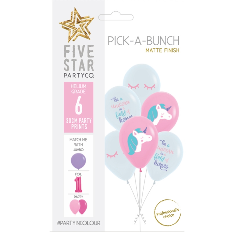 PICK-A-BUNCH Magical Fantasy 30cm Pink/White 6pk
