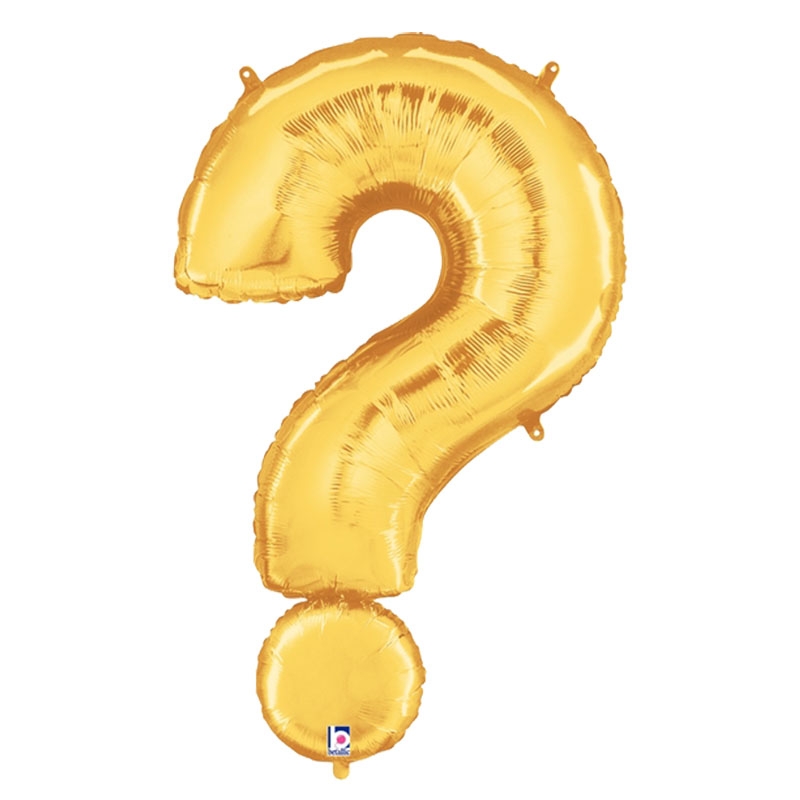 Megaloon Question Mark Gold Foil Balloon 40&quot; 1pk