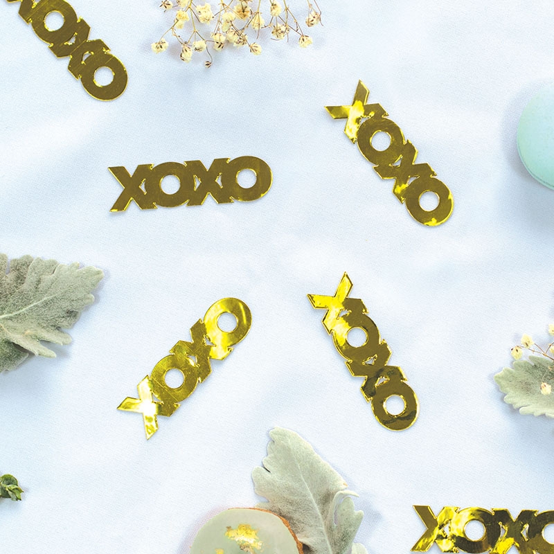 FS XOXO Foil Jumbo Confetti Gold 20pk