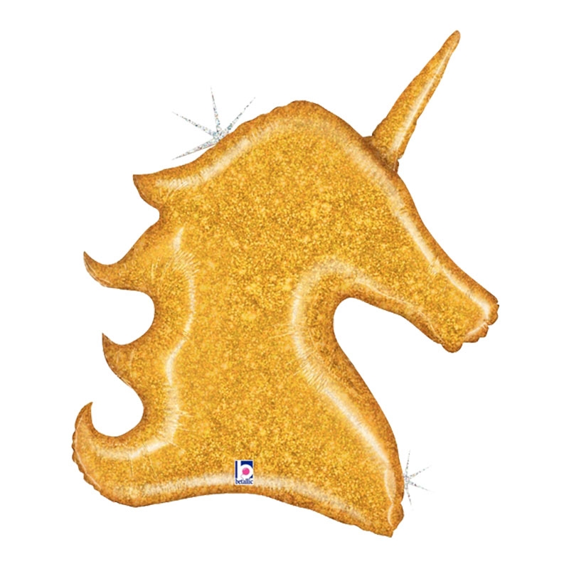 Gold Glitter Unicorn Shape Foil 38&quot; 1pk