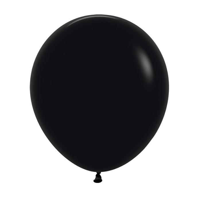 Matte Black 45cm Round Balloons 6pk
