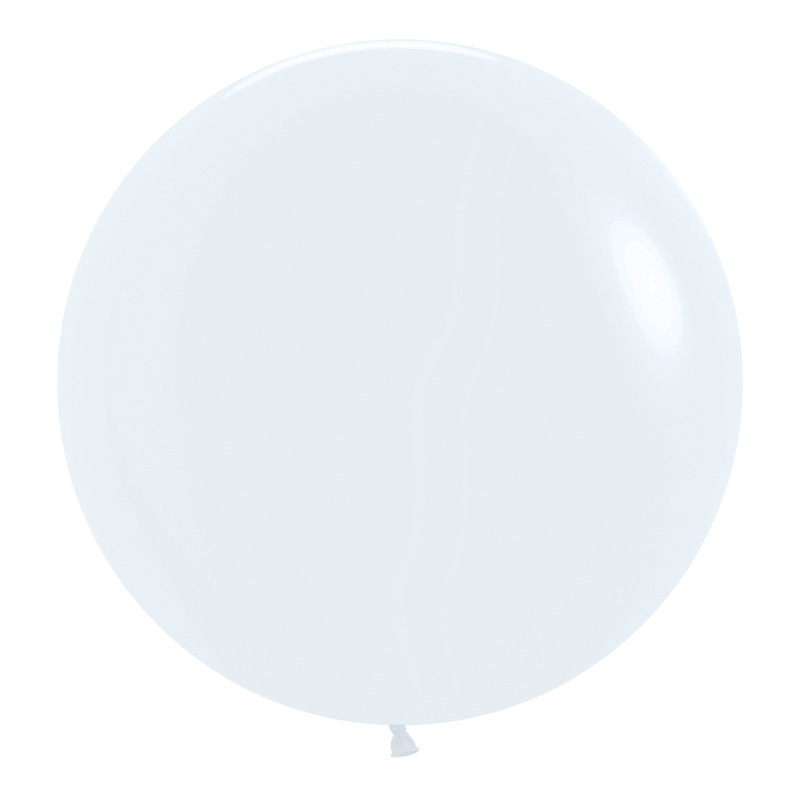 Matte White 60cm Round Balloons 2pk