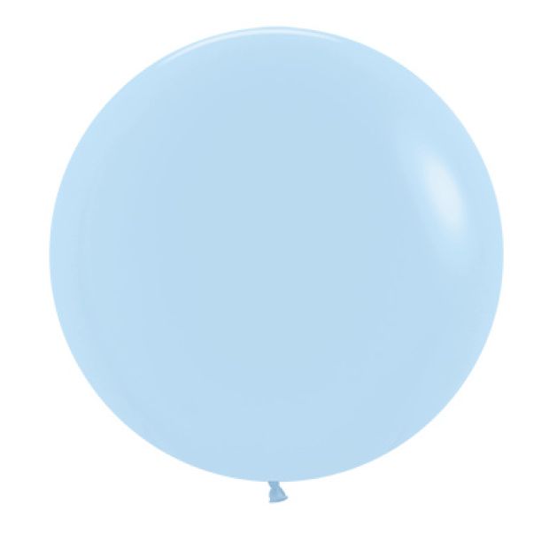Matte Pastel Blue 60cm Round Balloons 2pk
