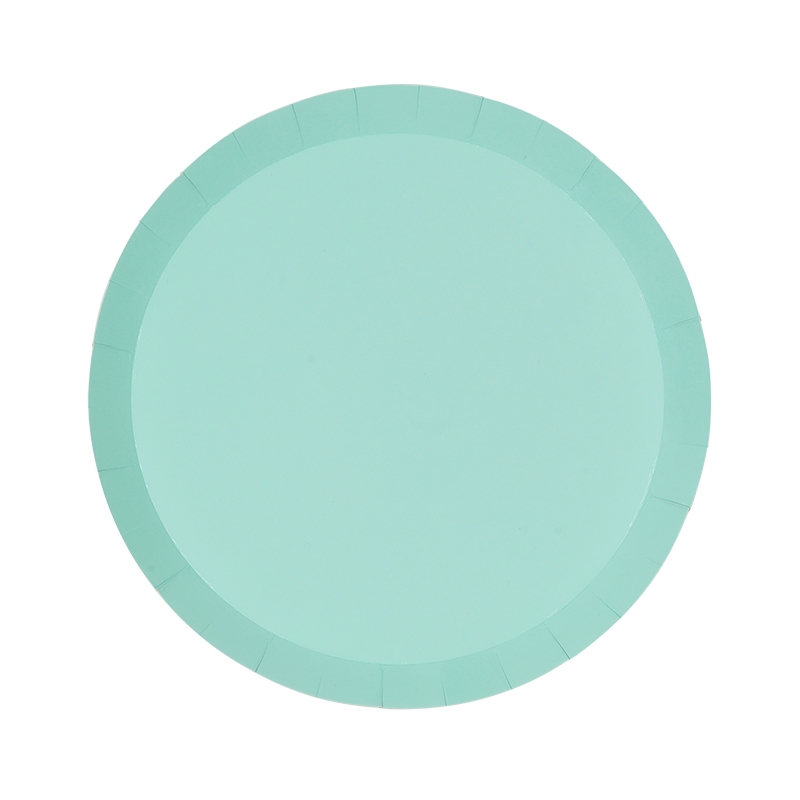 FS Paper Round Snack Plate 7&quot; Mint Green 10pk (D)