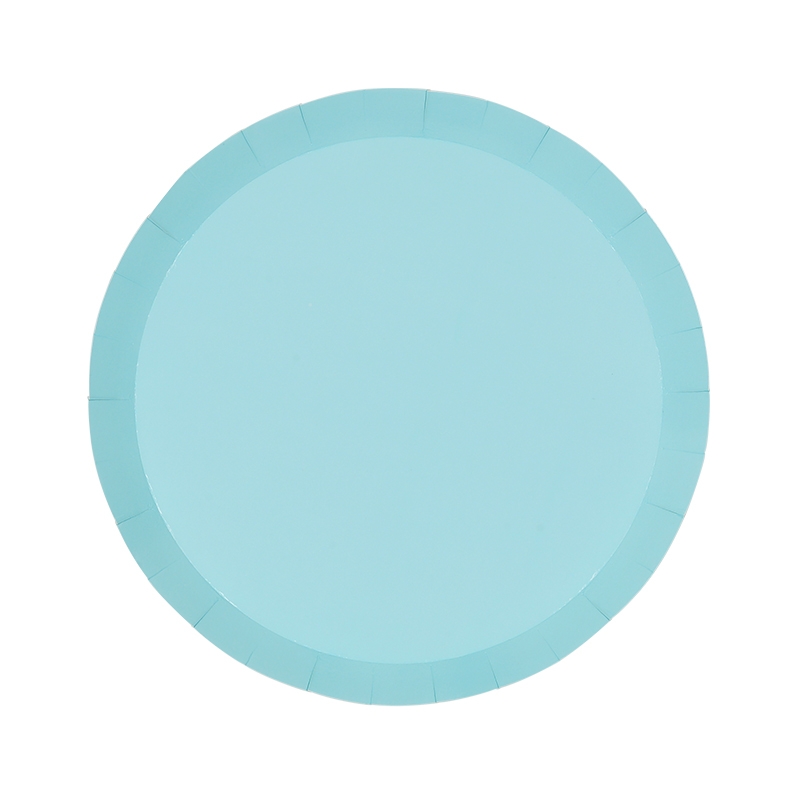 FS Paper Round Snack Plate 7&quot; Pastel Blue 10pk
