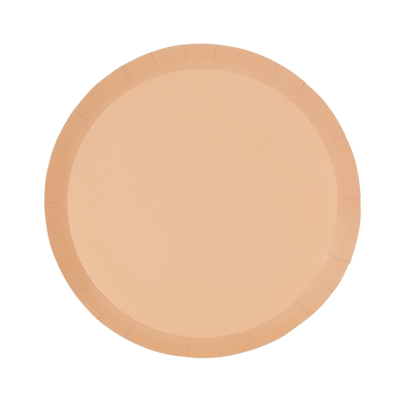 FS Paper Round Snack Plate 7&quot; Peach 10pk (D)
