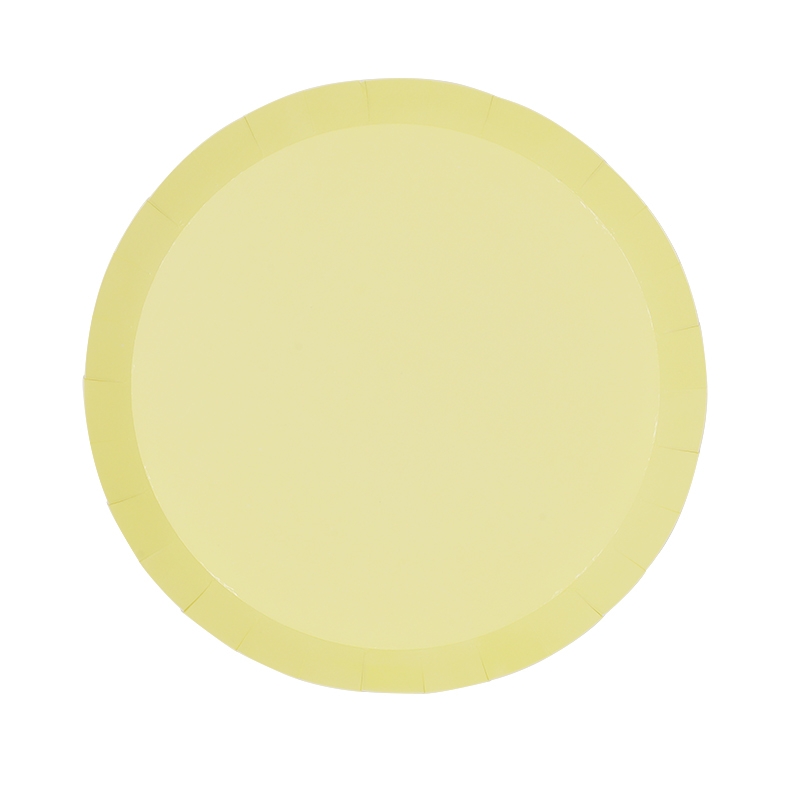 FS Paper Round Snack Plate 7&quot; Pastel Yellow 10pk (D)