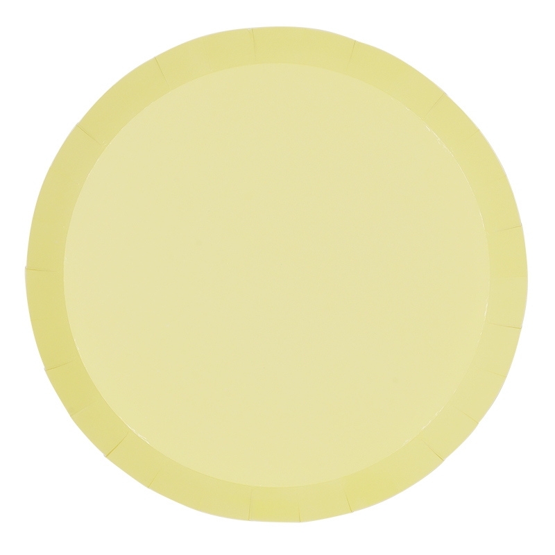 FS Paper Round Dinner Plate 9&quot; Pastel Yellow 10pk (D)