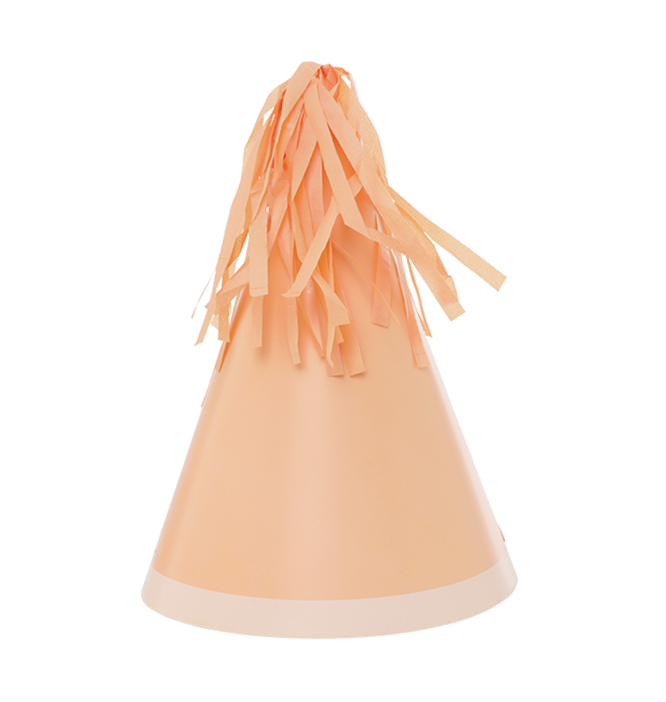 FS Party Hat with Tassel Topper Peach 10pk