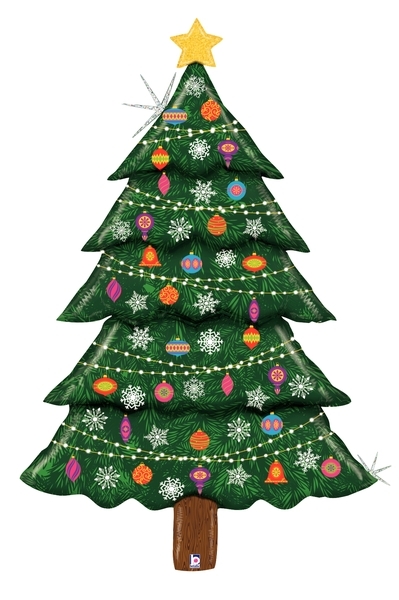 Glitter Christmas Tree Shape Foil 5FT/60&quot; 1pk