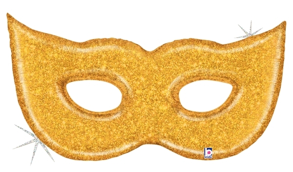 Mask Gold Glitter Shape Foil 51&quot; 1pk