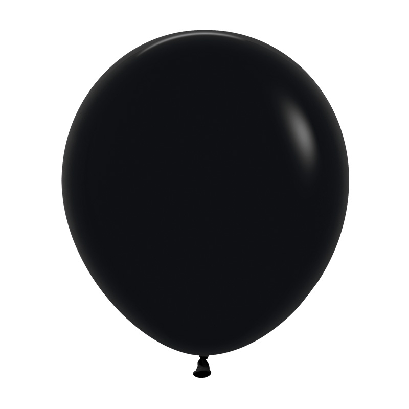 Fashion Black 45cm Round Balloons 50pk