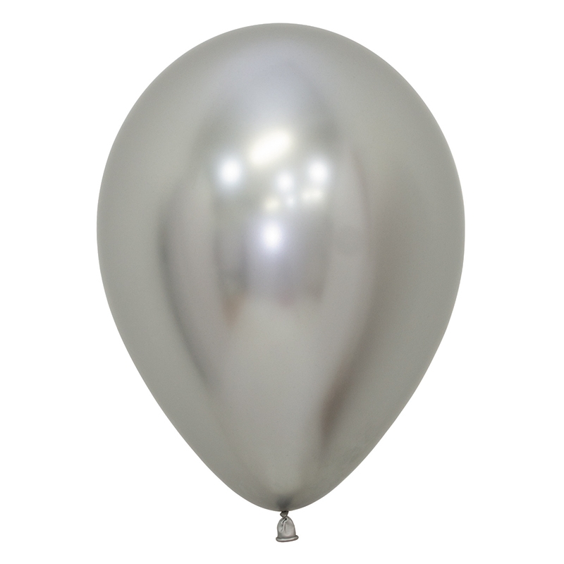 Reflex Silver 30cm Round Balloon 50pk