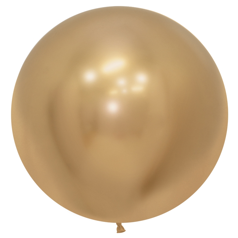 Reflex Gold 60cm Round Balloon 10pk