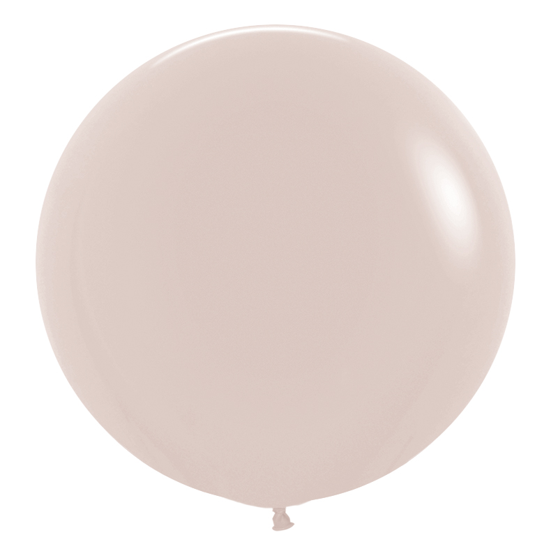 Matte White Sand 60cm Round Balloons 2pk
