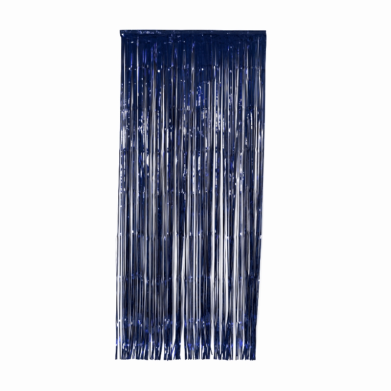 FS Metallic Curtains 90x 200cm - Navy Blue