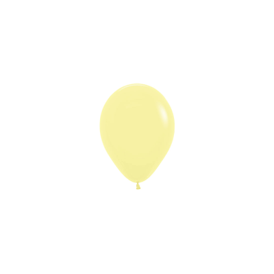 Matte Pastel Yellow 12cm Round Balloon 20pk