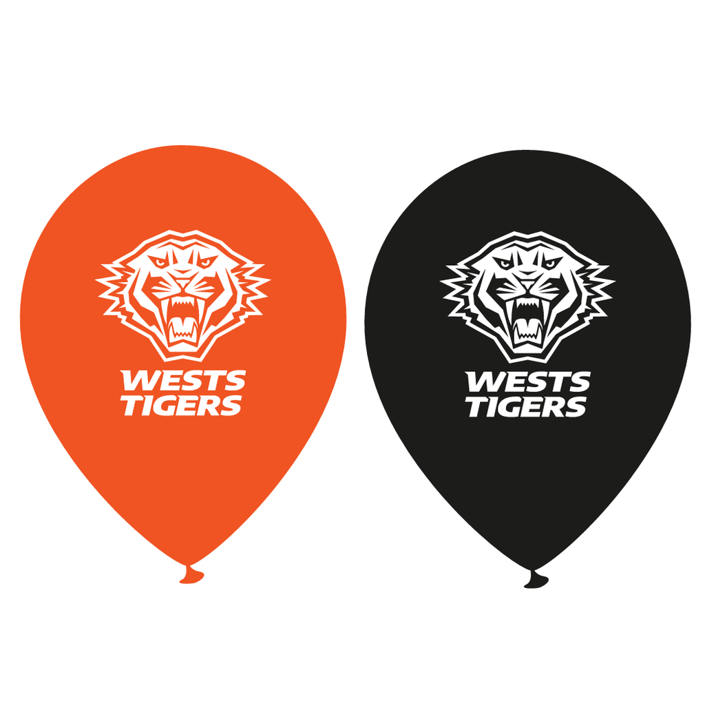 West Tigers Printed 30cm Balloons 50pk