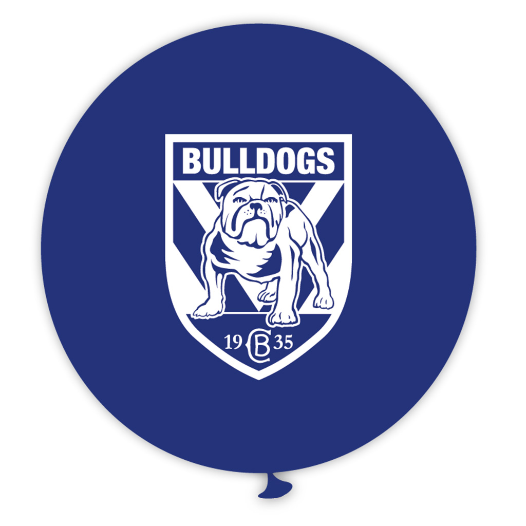 Bulldogs Printed 90cm Jumbo Balloons 1pk
