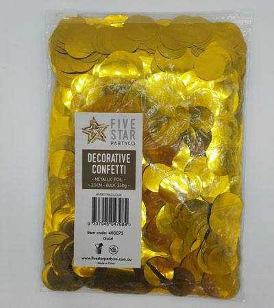 FS Round Foil Confetti Gold 250g/2.5cm