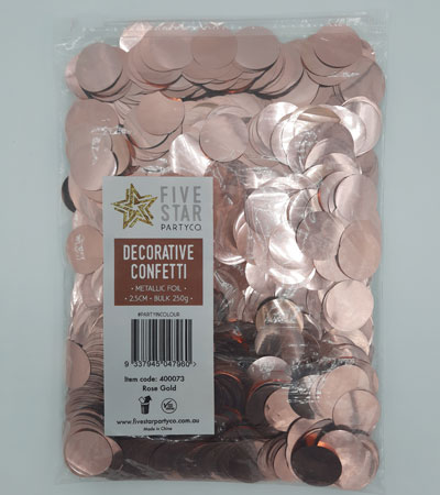 FS Decorative Confetti Rose Gold 250g/2.5cm