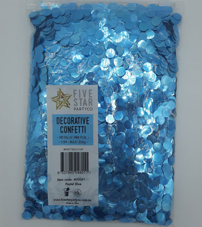 FS Round Foil Confetti Pastel Blue 250g /1cm