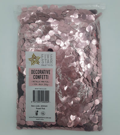 FS Round Foil Confetti Pastel Pink 250g /1cm