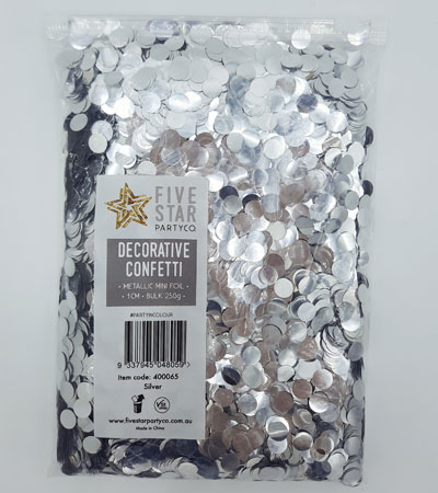 FS Round Foil Confetti Silver 250g/1cm