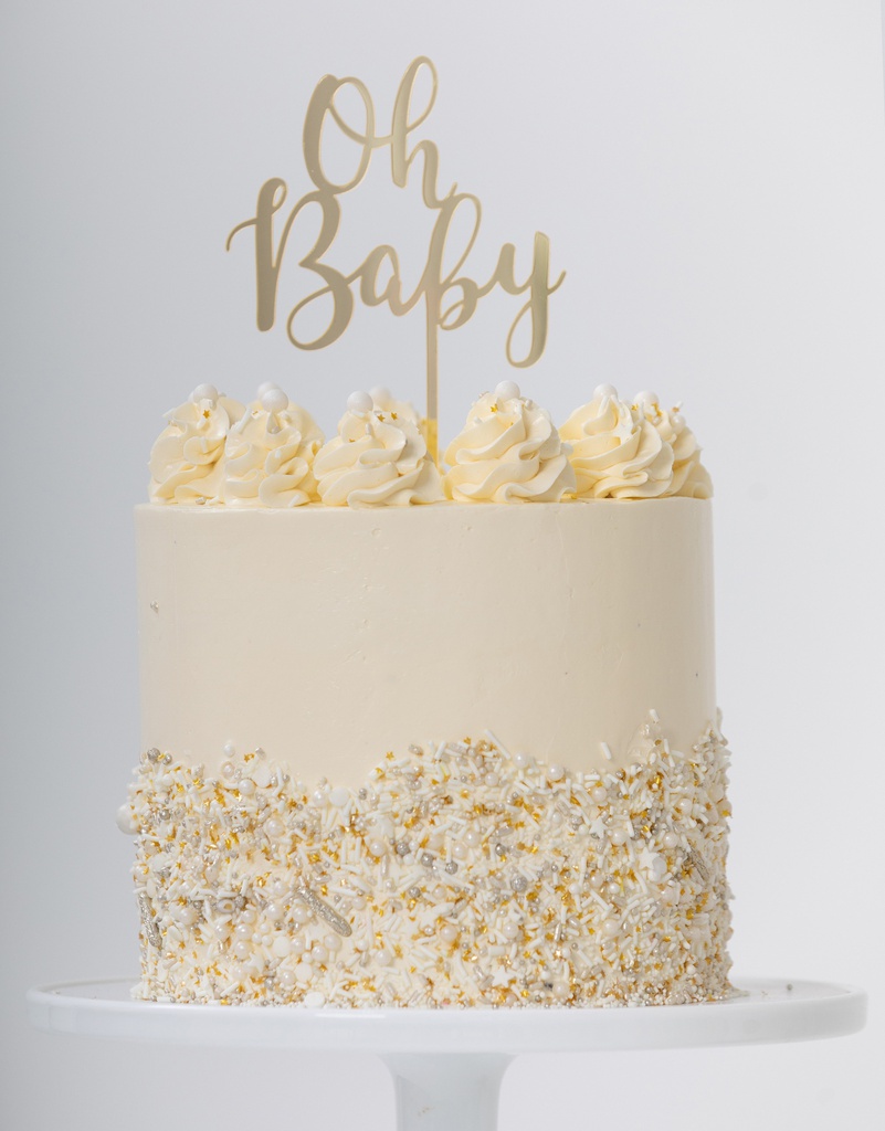 FS Cake Topper OH BABY Gold 1pk