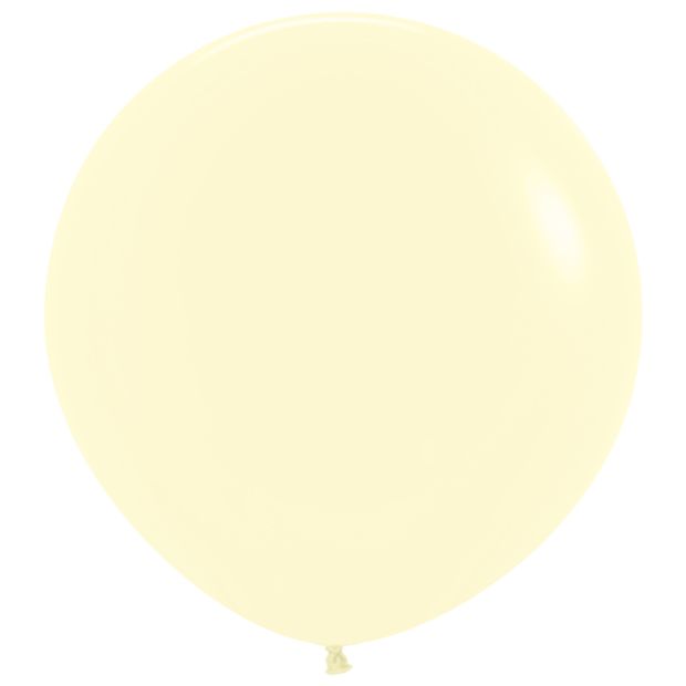 Matte Pastel Yellow 90cm Round Balloon 1pk