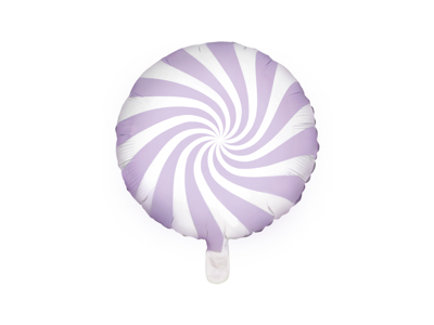 PD Foil Balloon Candy Round Swirl Pastel Lilac 1pkt 35CM
