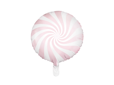 PD Foil Balloon Candy Round Swirl Pastel Pink 1pkt 35CM