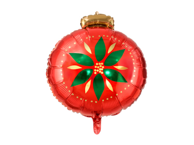 PD Foil Balloon Matte Christmas Bauble Green Leaf 1pkt 45x45CM