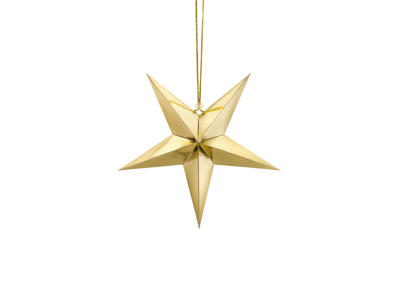 PD Hanging Paper Star Gold 1pkt 30cm