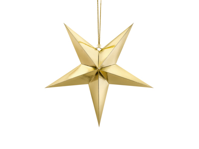 PD Hanging Paper Star Gold 1pkt 45cm