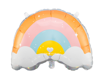 PD Foil Balloon Matte Pastel Rainbow with Cloud 1pkt 55x40CM 